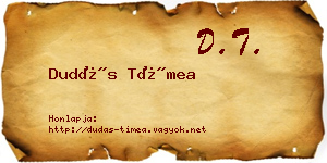 Dudás Tímea névjegykártya