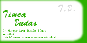 timea dudas business card