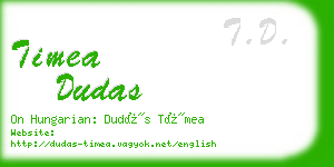 timea dudas business card